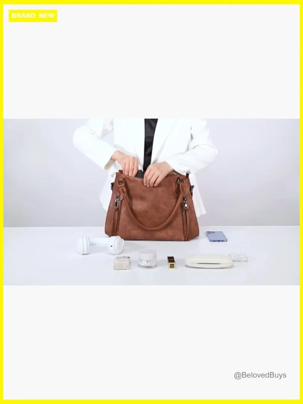 Vegan Leather Hobo Bag - Shoulder & Crossbody Purse